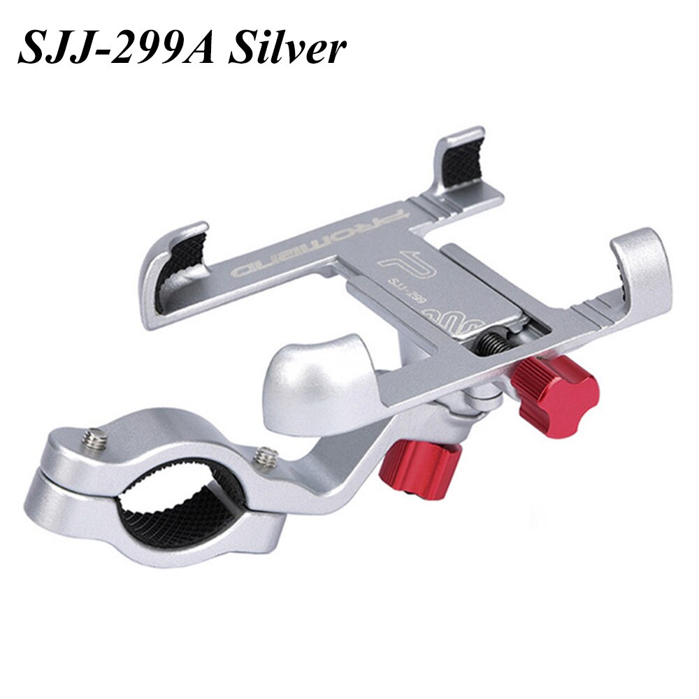 Promend 360 roterbar sykkel mobiltelefon holder aluminium justerbar sykkel holder glidende mtb telefon montere stativ sykkelbrakett: Sjj -299a sølv