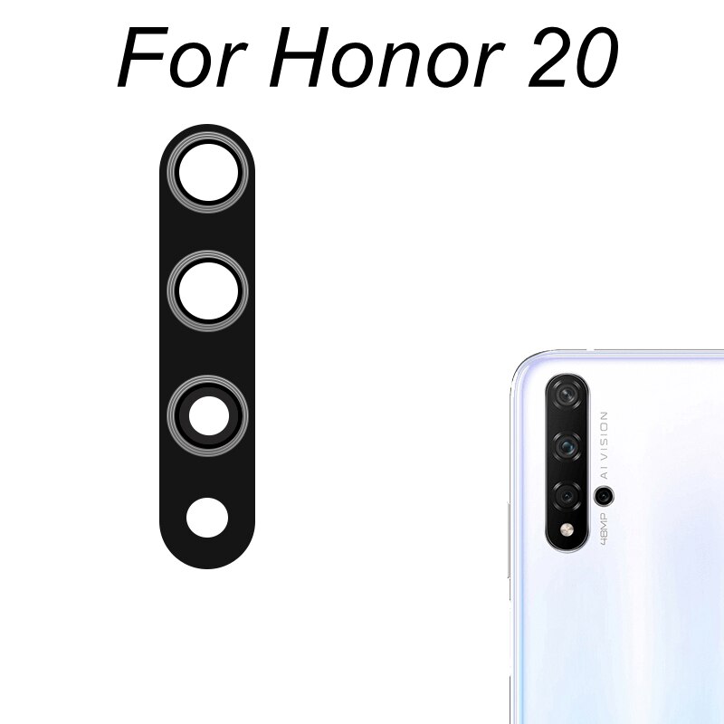 Tylna kamera szklany obiektyw dla Huawei Honor 9 9i 9N 9X 9S 9C 9A Pro 10 20 30 50 60 Pro 10X Lite 8X X8 części zamienne: Honor 20