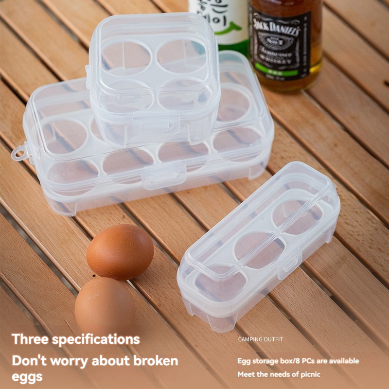 Caja de almacenamiento de huevos con tapa, refrigerador de cocina, caja de huevos, estante para gotas de huevos, organizador de huevos para nevera, bandeja para huevos de rejilla 3/4/8