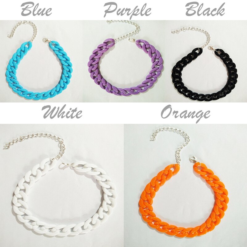 Collier ras du cou épais en acrylique pour femmes, chaîne de déclaration, pendentif, bijoux à la