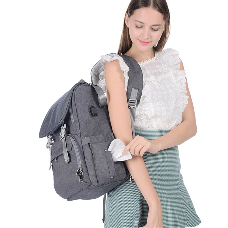 USB Shoulder Mummy Bag Multifunction USB Large Capacity Diaper Bag Mom Bag