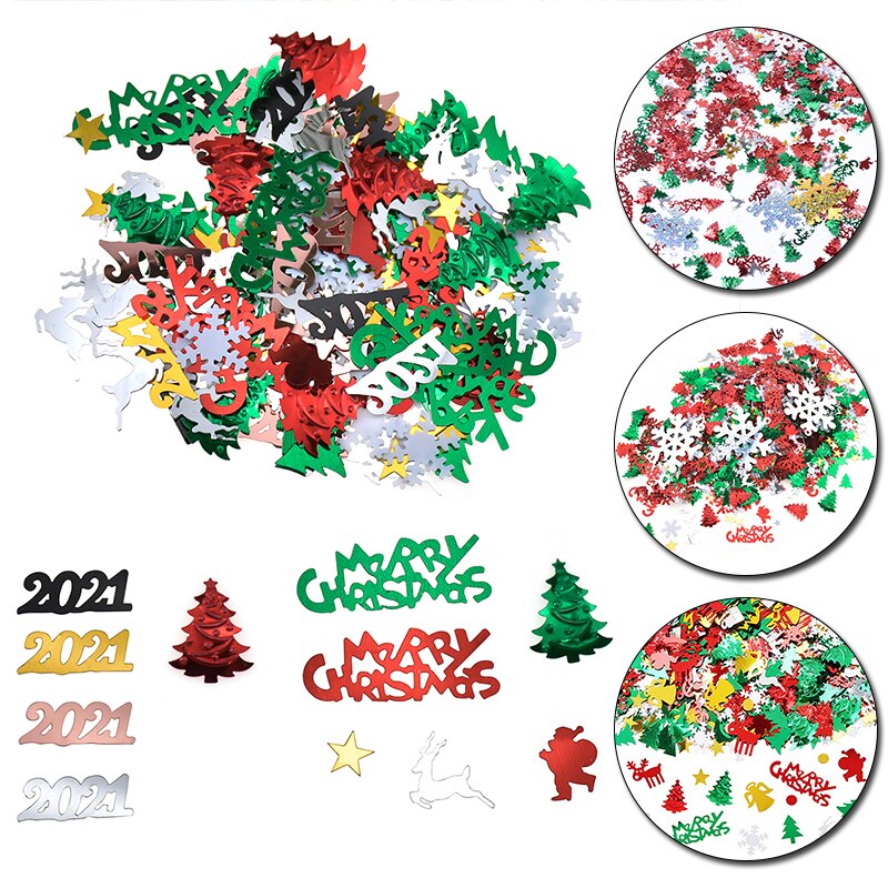 Kerstfeest mix kleur glitter kerstboom sneeuwvlok decoratie voor festival ornament pvc pailletten kerst confetti doe-het-zelf knutseldecoratie