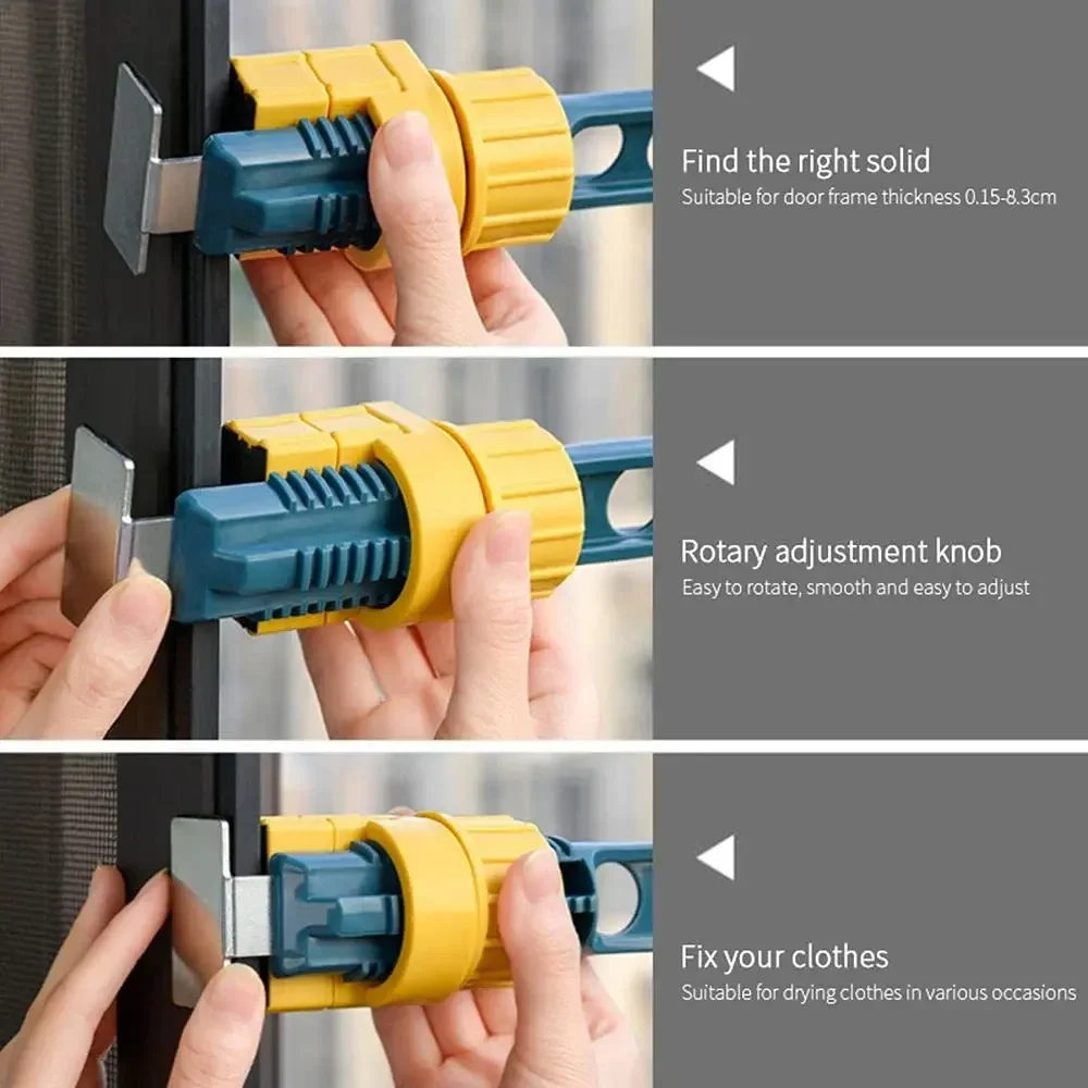 Stendibiancheria sospeso a 8 fori, stendibiancheria, appendiabiti da viaggio portatile per barra per vestiti montata a parete rotante per la casa dell'Hotel