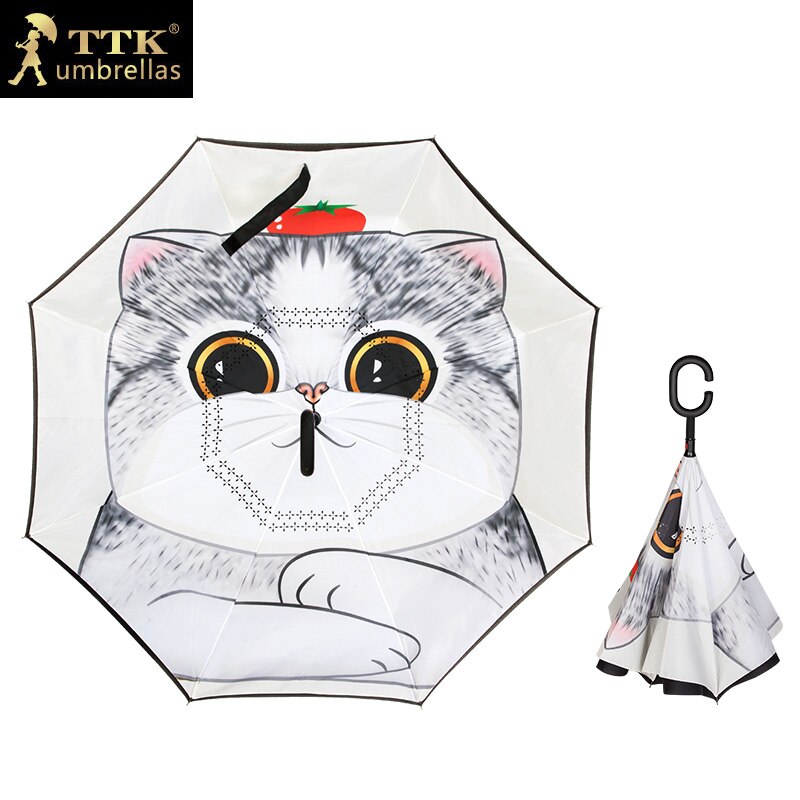 Academy Winddicht Paraplu Patio Stand Reverse Leuke Paraplu Cartoon Voor Vrouwen Paraguas Invertido Huishoudelijke Verhandelt BL50FXS: style 3 Manual