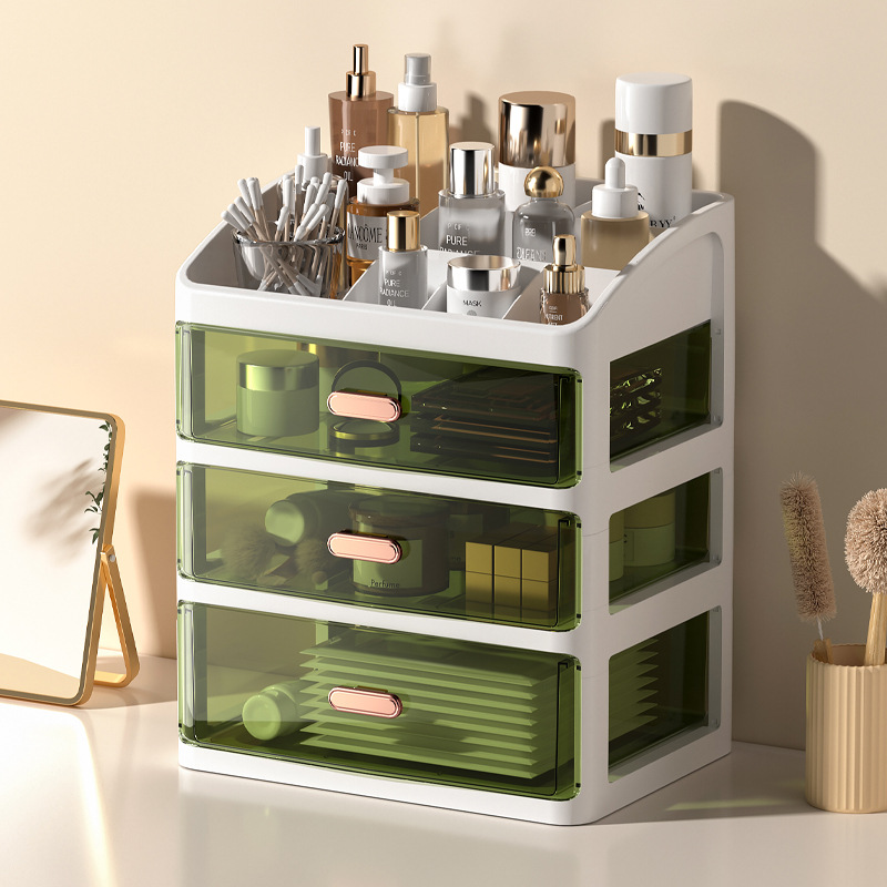 Organizador de cosméticos jóias caixa organizadora de maquiagem grande capacidade multifuncional gaveta de armazenamento de mesa caixa organizadora de maquiagem