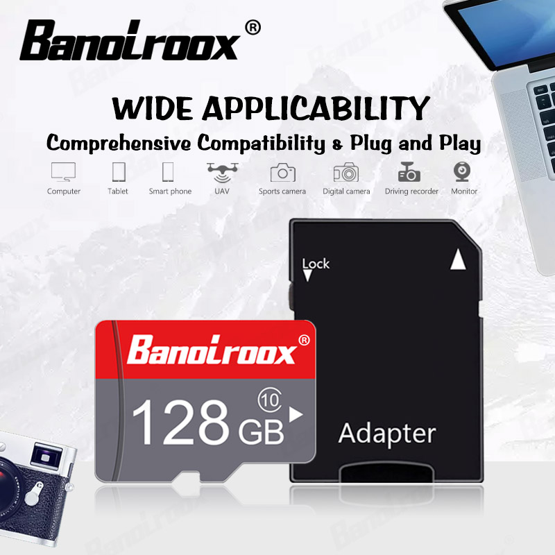 Banolroox C10 Origina Micro Sd-kaart 128Gb 64Gb 32Gb Geheugenkaart Flash Usb 16Gb 8Gb microsd Mini Tf Kaart Met Adapter Kaartlezer