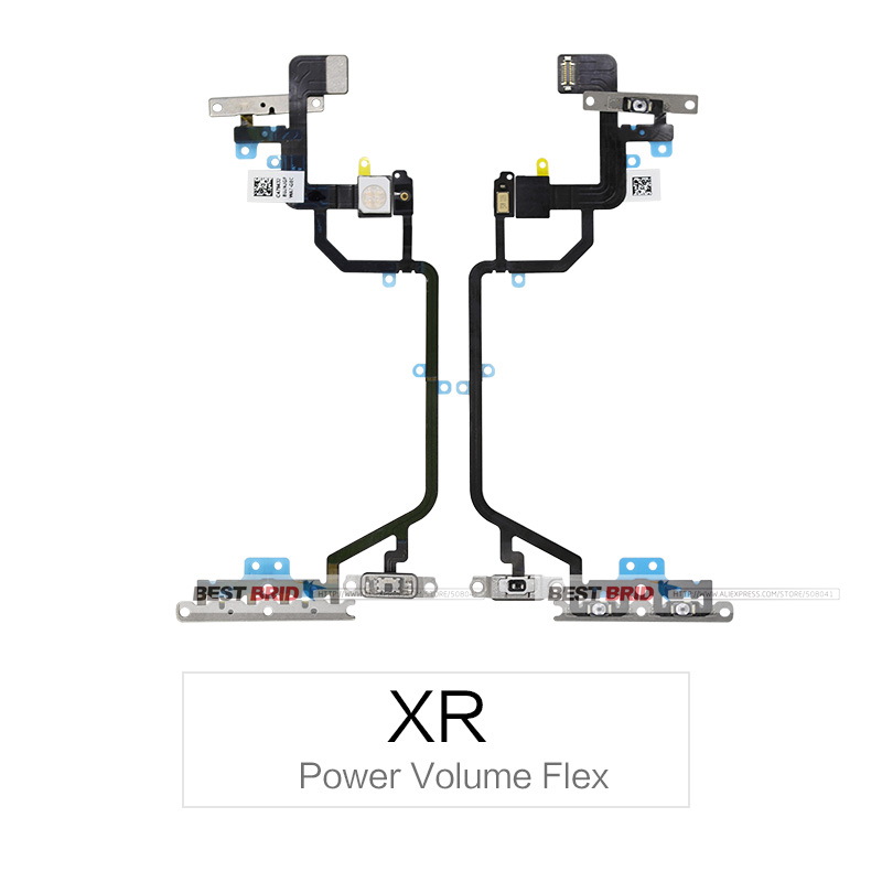 1pcs Power Flex Cable For iPhone X XR XS Max On Off Switch Volume Control With Metal Bracket Assembly: For XR Power Volume