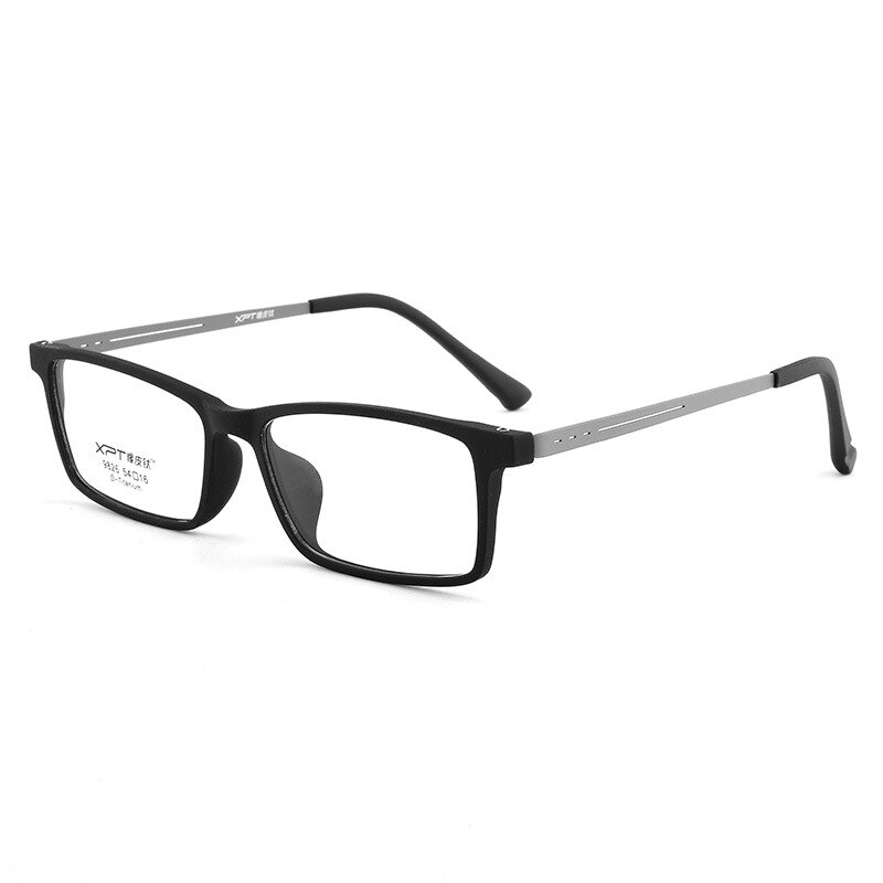 Reven mate 9826 marco Flexible de llanta completa, gafas ópticas de titanio puro, súper ligeras, piernas de templo, graduadas: black-grey