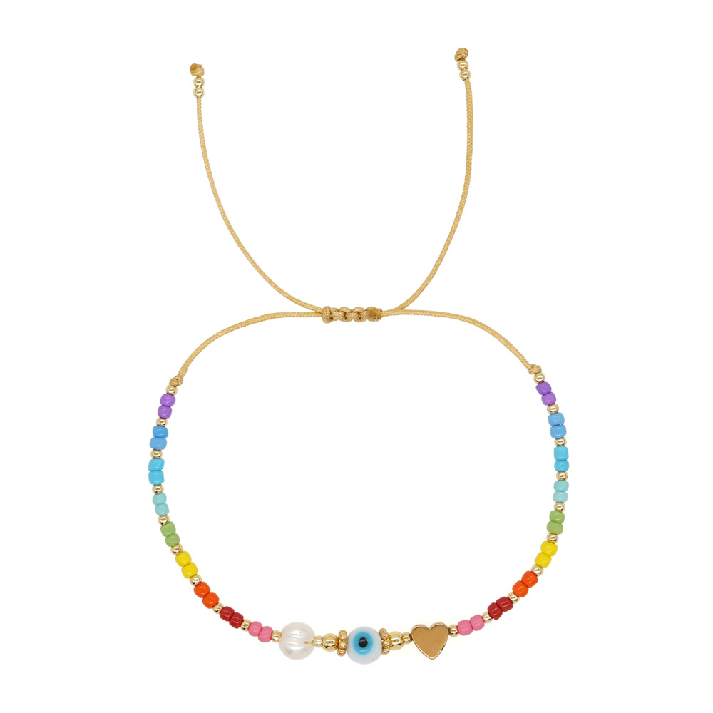 Go2boho Evil Eye Gold Plated Charm Pearl Bracelet Women Pulsera Jewelry Handmade String Boho Colorful Miyuki Beads Bracelets: Default Title