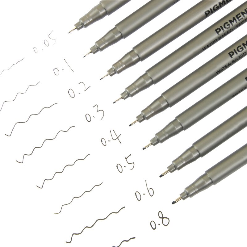 2 Pcs Micron Pen Variety Of Pen Tip Size Micro-line Ultra-fine Ink Pen Permanent Art Mark Comic Cartoon