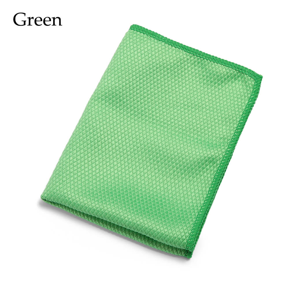 1PC Water Absorbable Glass Kitchen Cleaning Cloth 30 * 40CM Wipes Table Window Home Cleaning Rags: Green
