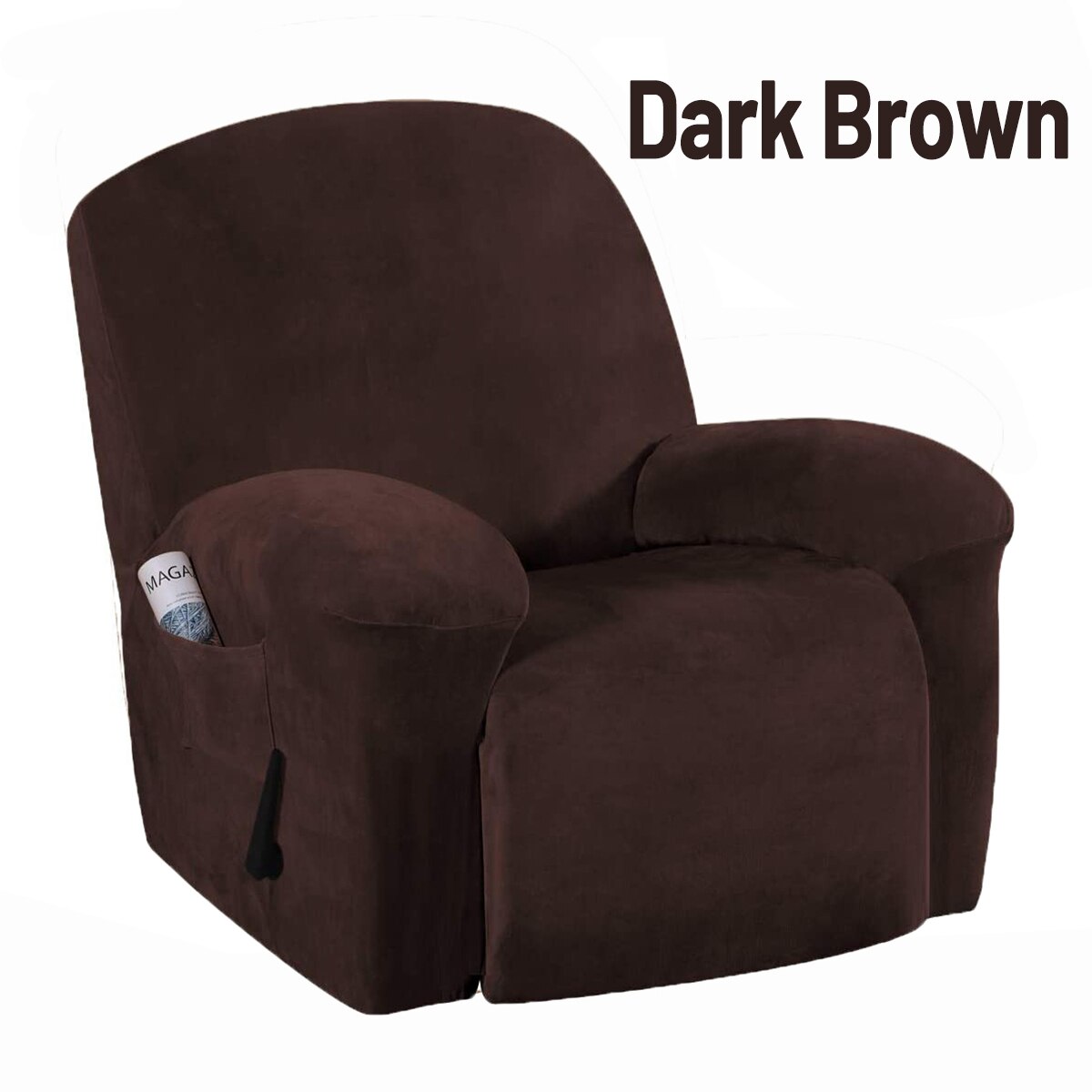 Vandtæt hvilestol sofaovertræk altomfattende sofaovertræk sædeelasticitet stretch skridsikker møbelovertræk stolbeskytter: Mørkebrun