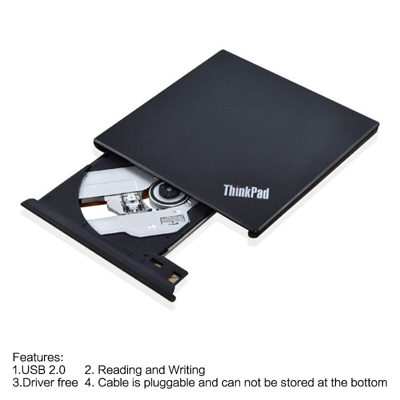 Lenovo ThinkPad Universal USB 3.0 External Optical Drive High Speed Silent CD DVD RW Record Burner For Laptop Desktop Player: B