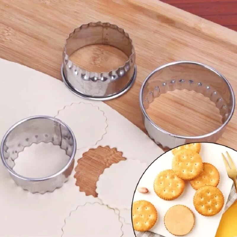 Herramienta de corte de masa en forma de flor/redonda, cortador de bolas de masa de acero inoxidable, moldes portátiles, utensilios de cocina, 3 piezas