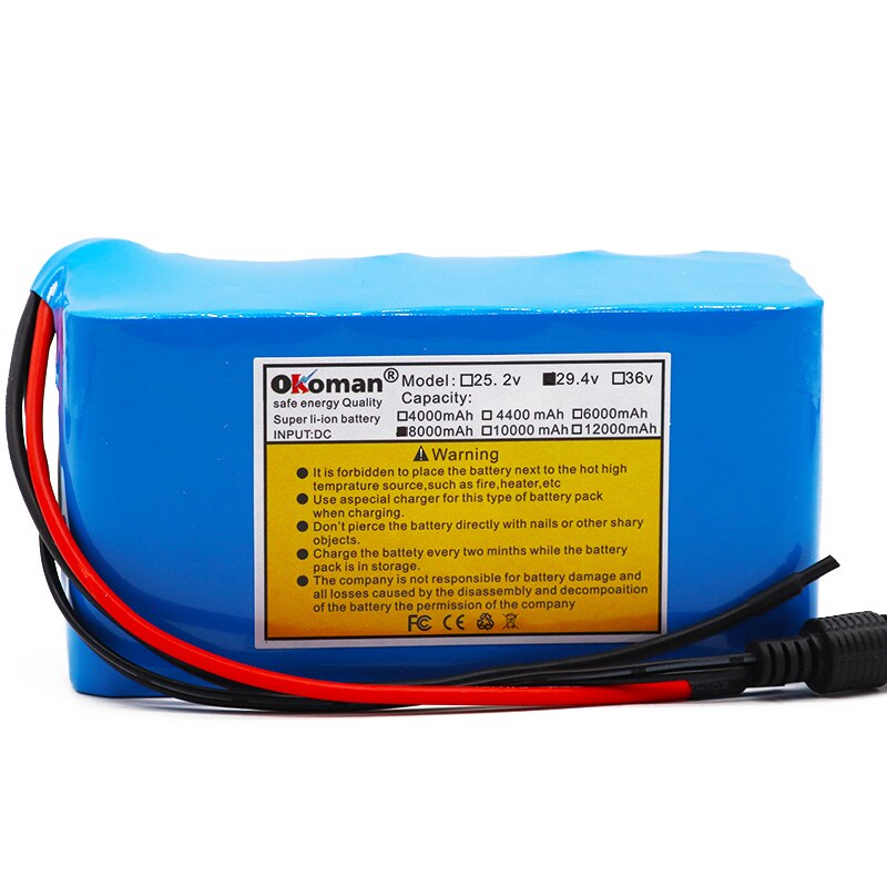 7s3p 24V 8Ah 18650 Batterij Li-Ion Accu 29.4V 8000Mah Elektrische Fiets Bromfiets/Li-Ion Batterij Met bms