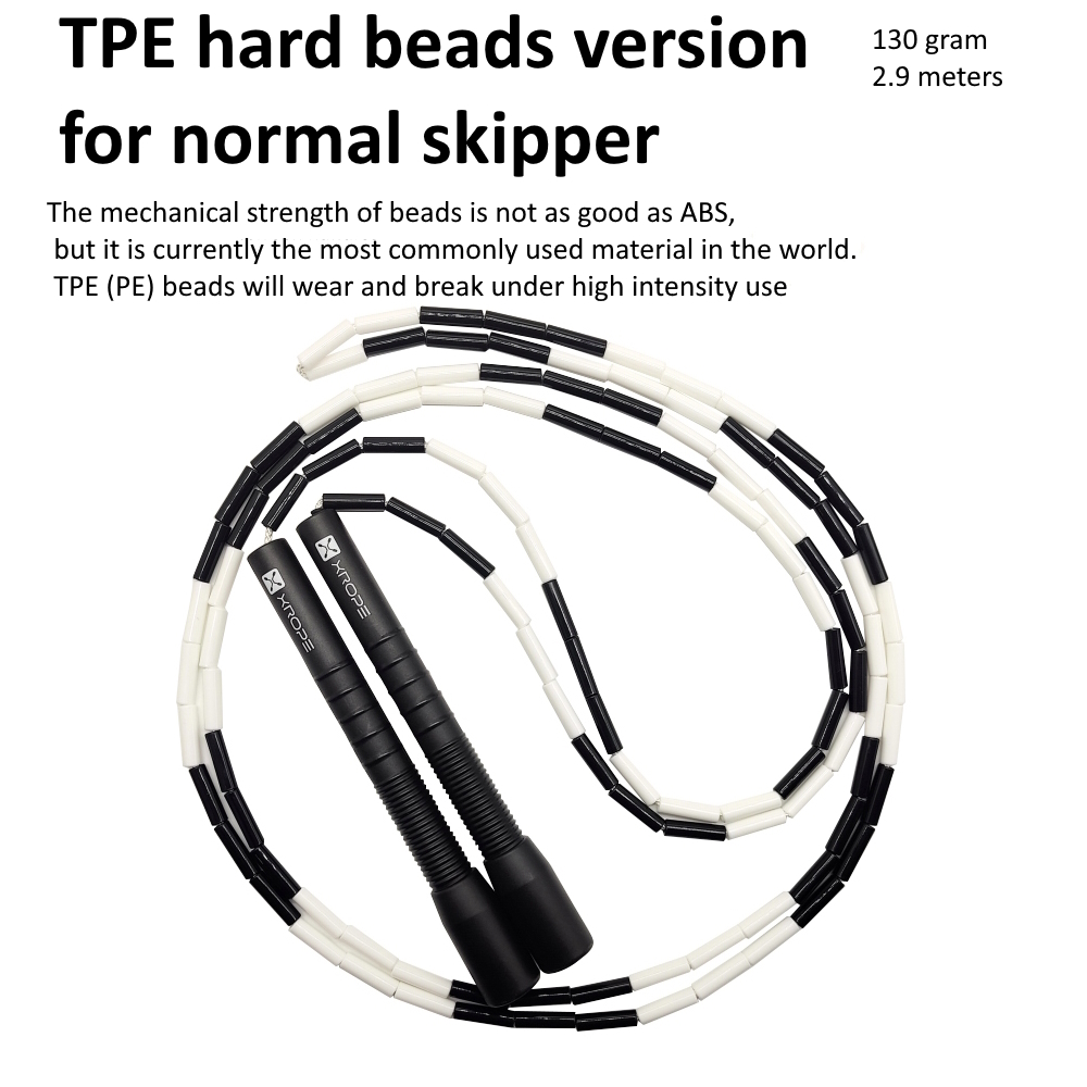 NEVERTOOLATE ELEVATE ROPE RUSH ATHLETICS BEADED JUMP SKIPPING ROPE RAINBOW HARD BEADS 2,9 METER EINSTELL