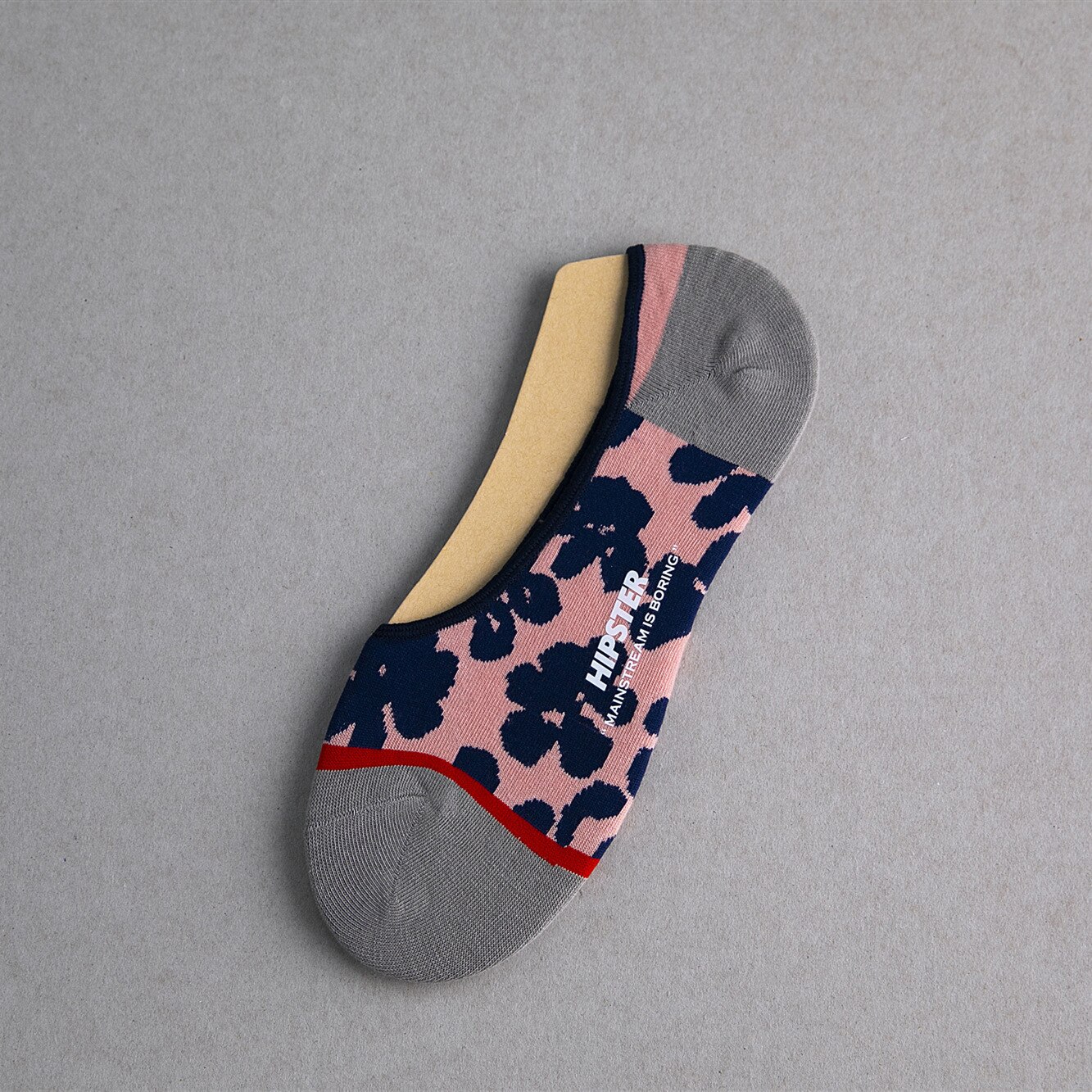 Lente En Zomer De Originele Retro Tint Persoonlijkheid Jacquard Onzichtbare Sokken Slippers Liefhebbers Silicagel Antislip Boot sokken: Grijs