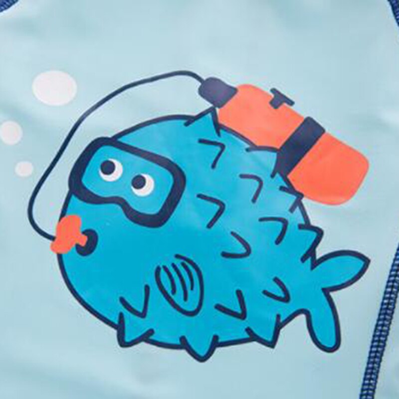 2 3 4 5 6 Years Old Baby Boys Swimwear Cartoon Puffer Fish Pattern Swimsuit Children Spa Swimsuit