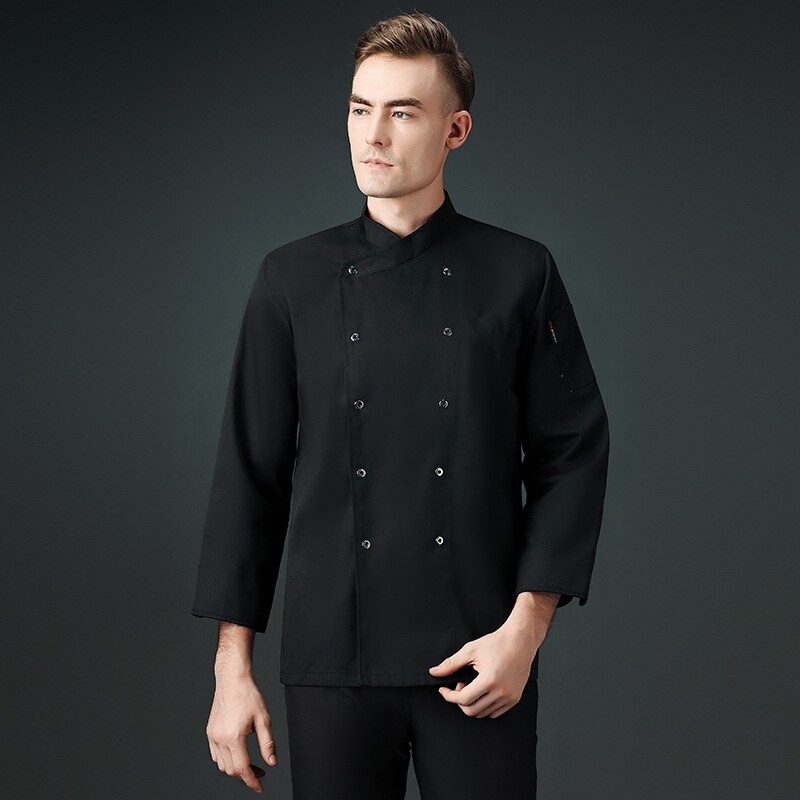 Veste de Chef unisexe, manches courtes/longues, pour hommes et femmes, manteau de cuisine croisé, uniforme de serveur de Restaurant, vêtements de boulanger, C073