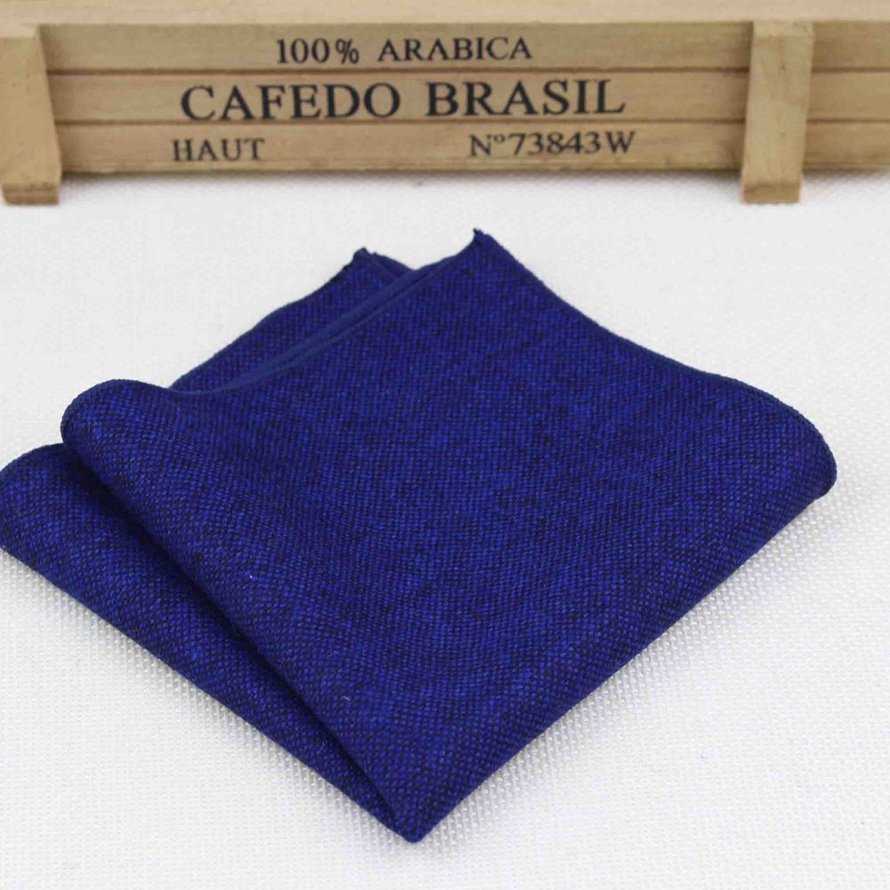 Hankerchief Scarves Vintage Wool Hankies Men's Pocket Square Handkerchiefs Striped Solid Cotton 23*23cm: 7