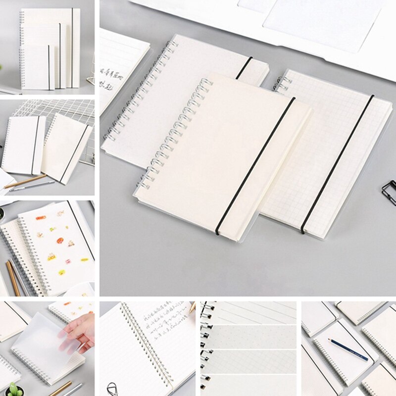 80 Sheets A5 A6 Horizontal Line Grid Lattice Notebook Write Smoothly Blank Frosted Notepad School Office Supplies A