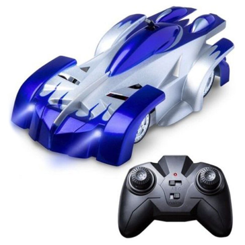 Voiture télécommandée anti-gravité pour enfants, jouet de course, mur, plafond, verre, escalade, défiant la gravité: Bleu