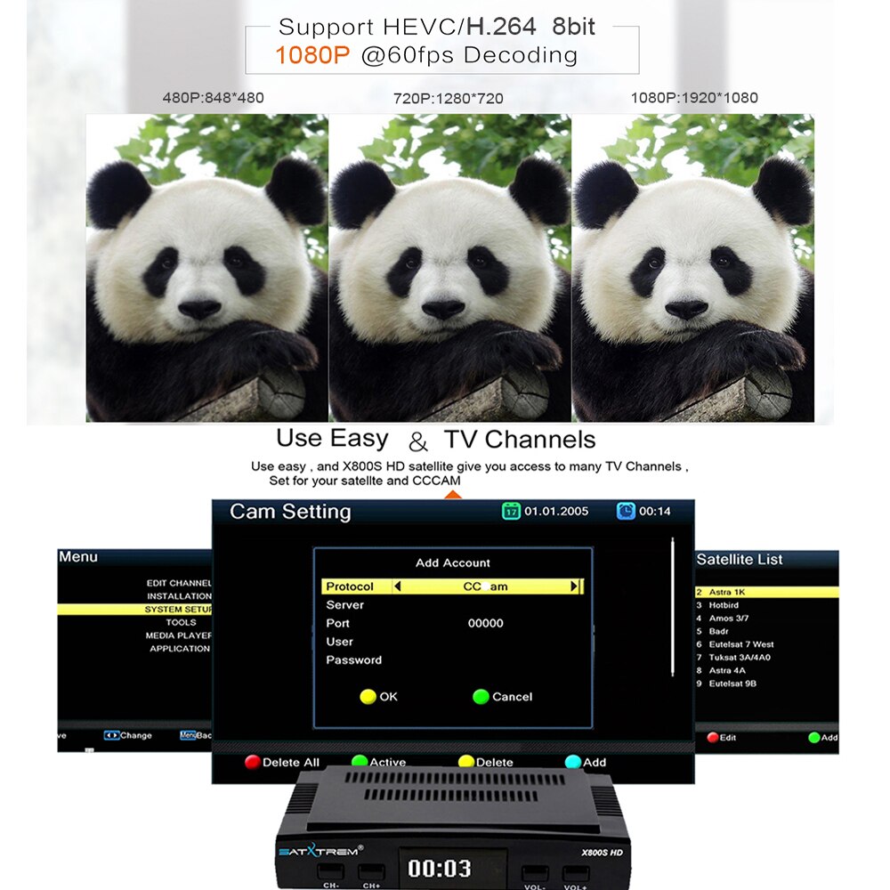 Satxtrem x800s receptor de satélite decodificador DVB-S2 tv receptor para a europa espanha fta completa hd usb wi-fi fta sintonizador tv digital dvb s2