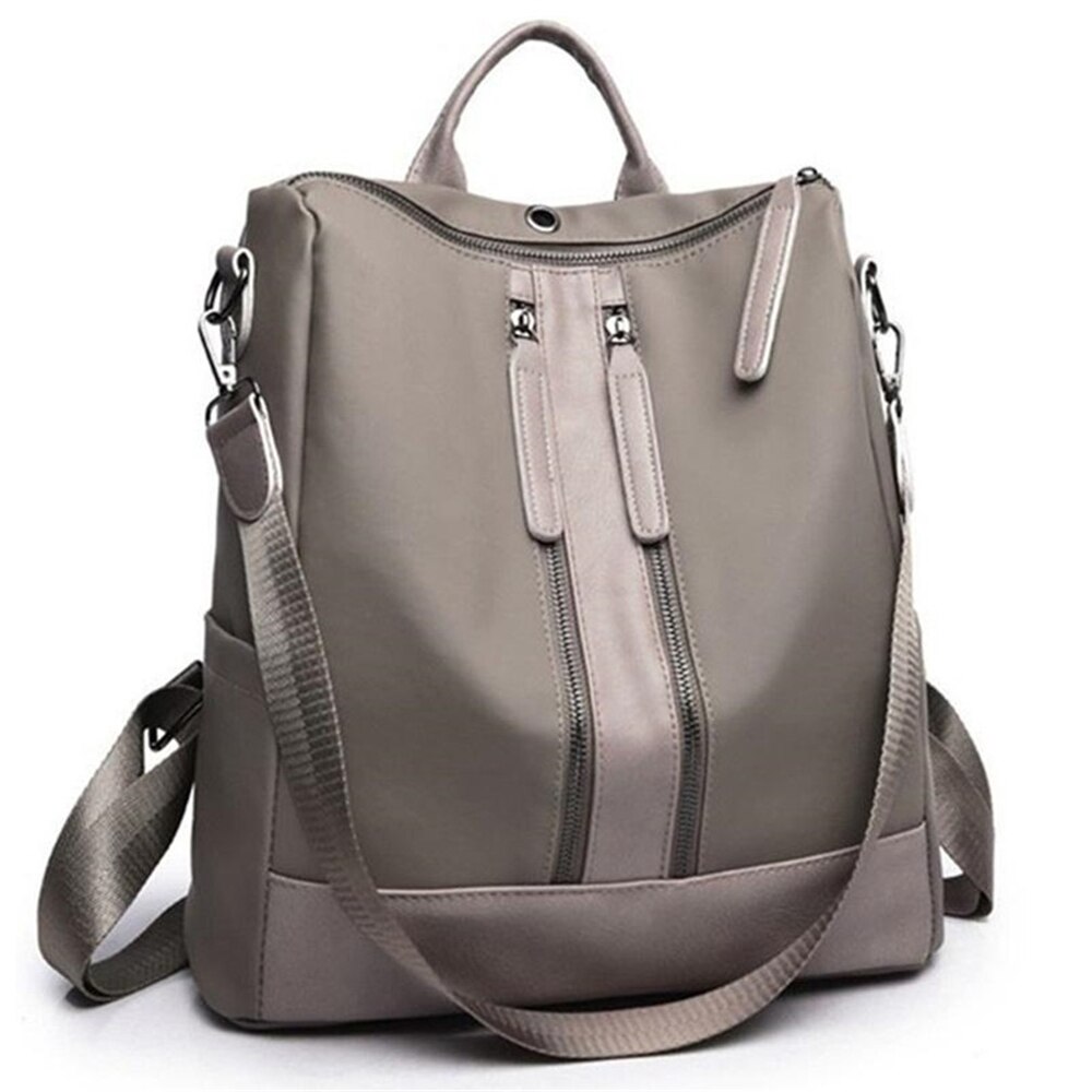 Female Backpack Mochila Feminina Multifunction Girls Leather School Brand Women Shoulder Bag Sac A Dos Travel Back Pack: Gray 05