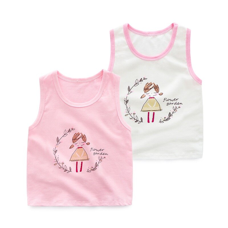 3 stk/parti gutter tank top baby bomull vest for gutter jenter tegneserie trykt ermeløse tank topper bomull undertøy barne vest klær