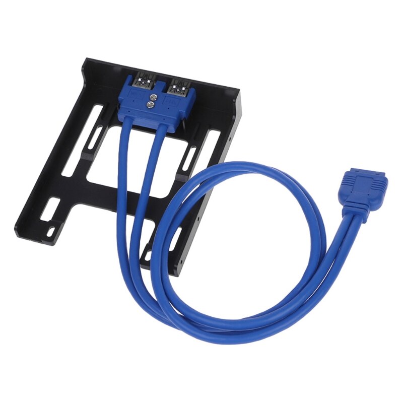 20 Pin 3.5" Floppy Bay Front Panel 2 Ports USB 3.0 Expansion Adapter Connector