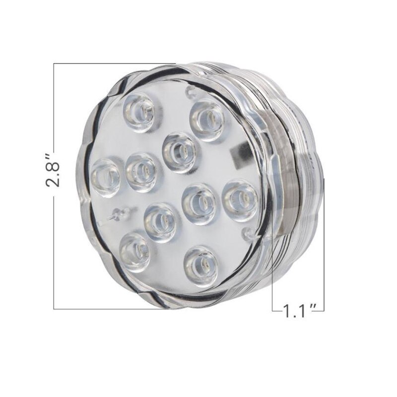 10 Led Remote Controlled Rgb Waterproof Led Lamps Submersible Light Battery Operated Onderwater Outdoor Vase Garden Decoration