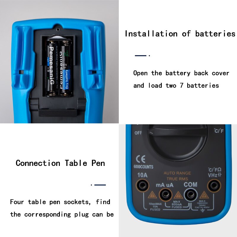 Handheld Digital Multimeter High-precision Universal Meter Electrician Test DC Voltage Current Meter Not Included Battery