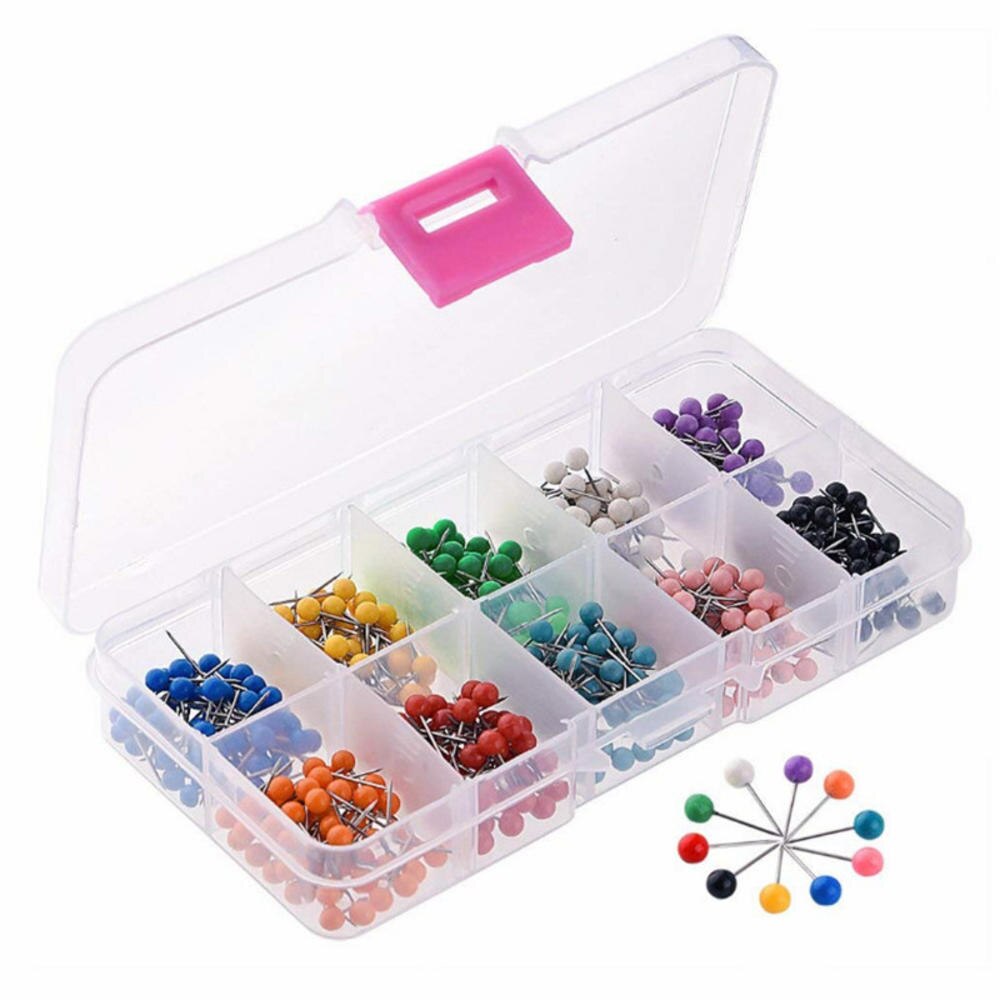 500 Stks/doos Kleuren Mini Kaart Kopspijkers Push Pins Plastic Kop Met Stalen Punt 4Mm 11Mm Kurk Boord Veiligheid punaise Kantoor School Sup