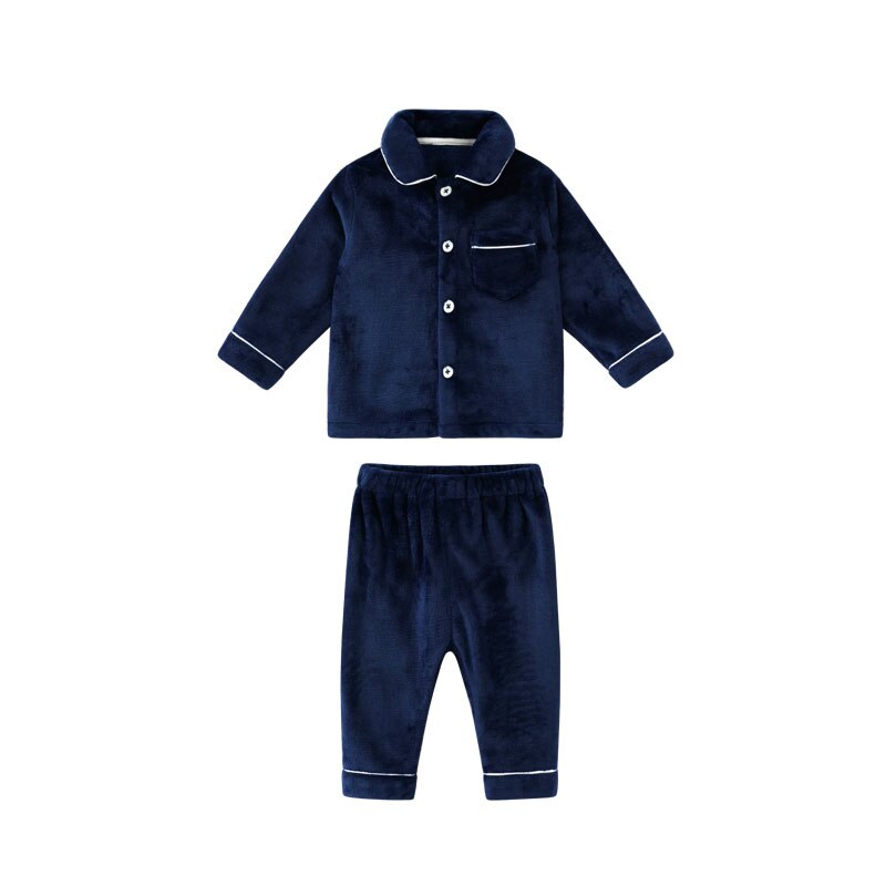 Bebe drenge piger pyjamas jakkesæt flannel børns varm cardigan velour pyjamas børns natkjole nattøj vintertøj sæt