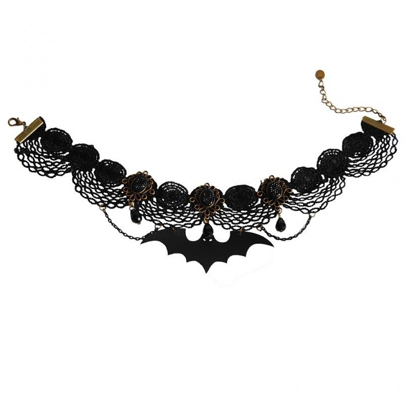 Collar Retro de encaje Simple para mujer, collar de encaje para mujer, collar de encaje para mujer, joyería de Halloween, ,