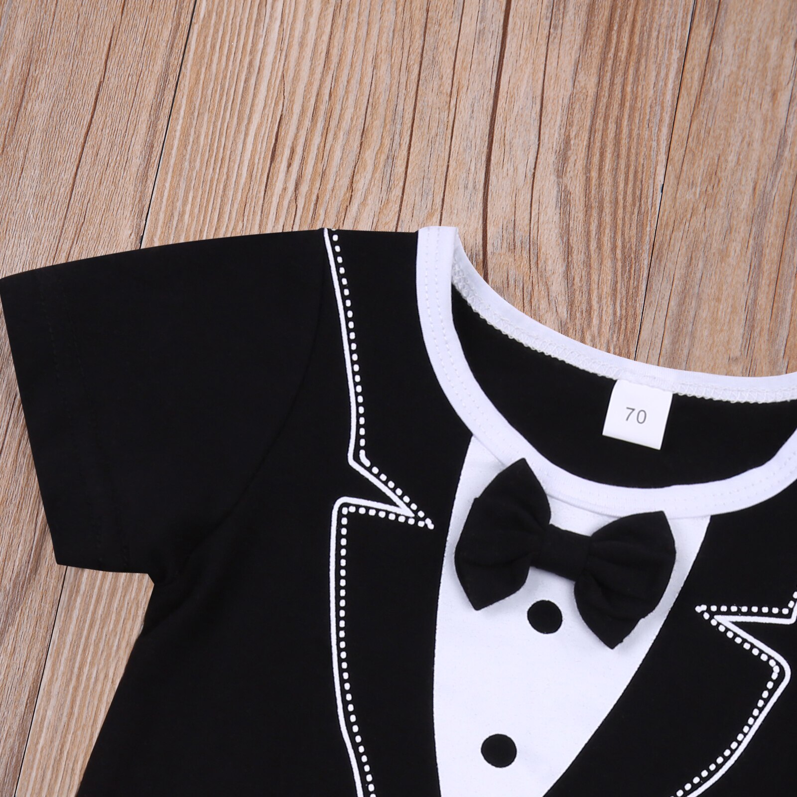 Newborn Infant Baby Boy Summer Romper Solid Color Jumpsuit O-neck Short Sleeve Button Long Pant 0-18M