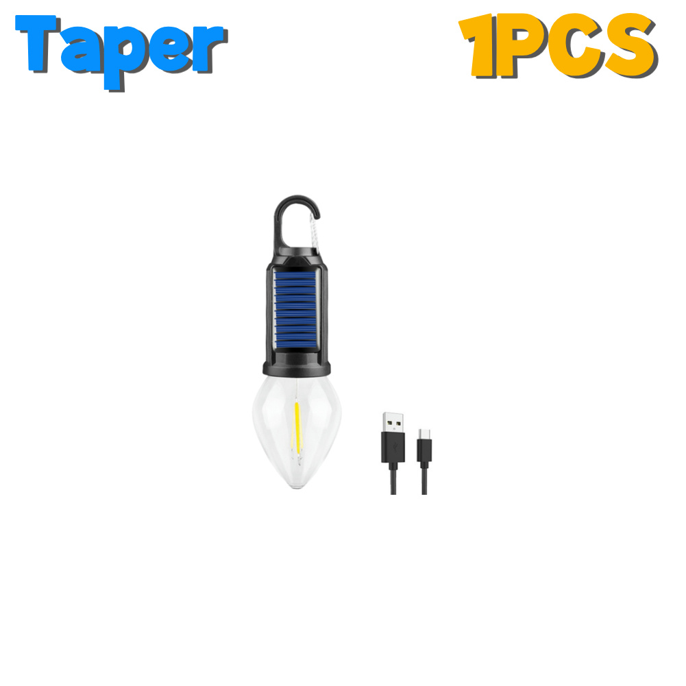 1-5pz Lanterna di illuminazione a portato solare con gancio Luce d'atmosfera per barbecue Ricarica USB Lampada portatile portatile impermeabile per barbecue da campeggio: Blu