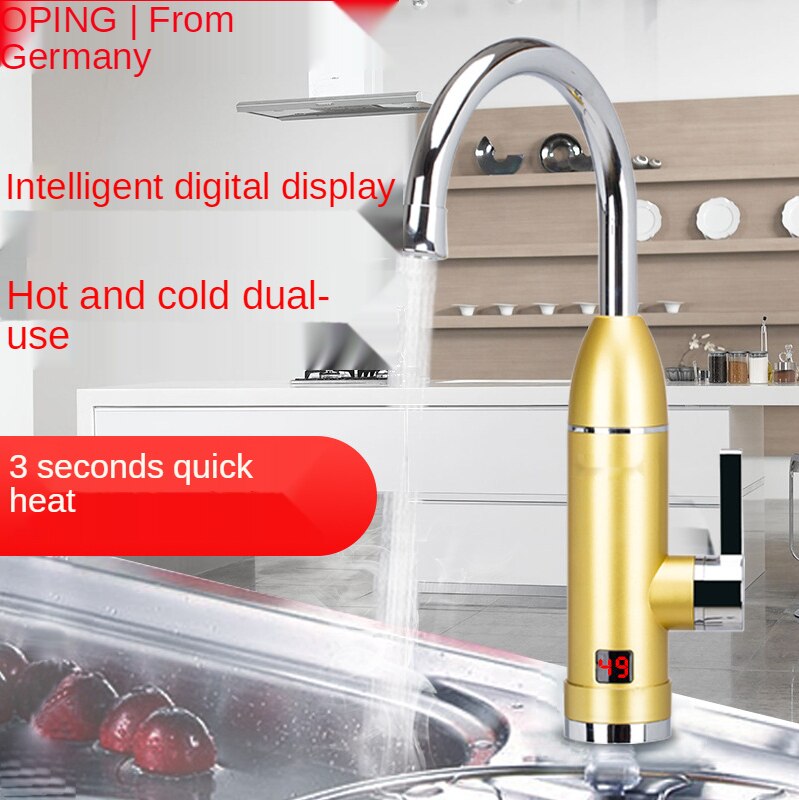 3000w cozinha torneira de aquecimento instantâneo aquecedor de água quente e fria dupla utilização tankless aquecimento rápido torneira do chuveiro com display led