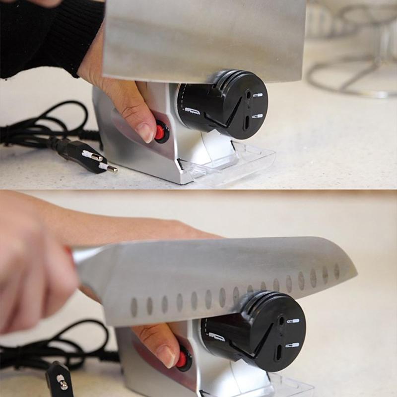 Electric Knife Sharpener Sharp Motorized Grindstone Sharpening Tool Grinding Scissors Kitchen Supplies EU Plug