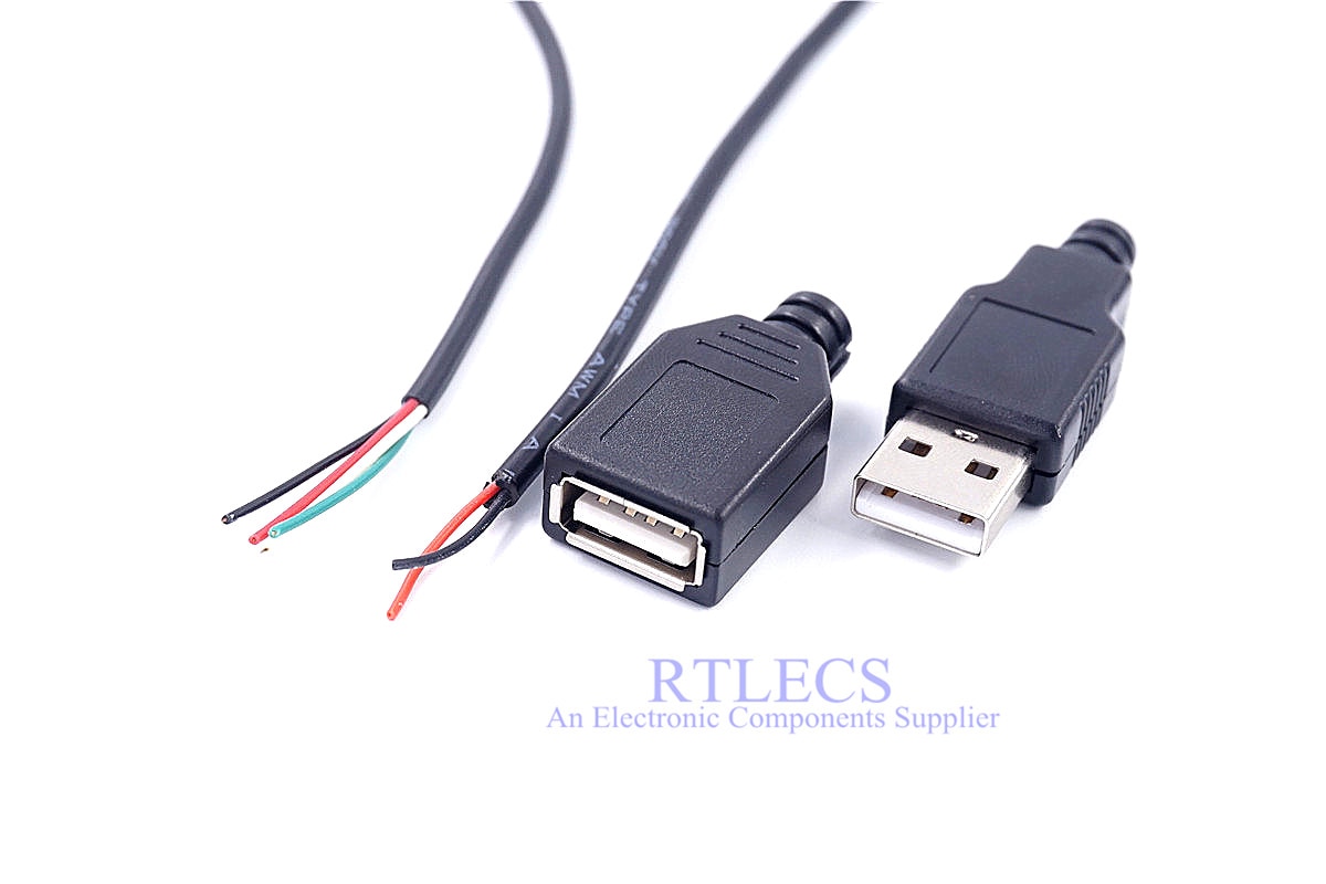 2 Pcs/Meters USB 2.0 Connector Bakje Plug Behuizing Shell DIY Draad soldeer type Kabel 2 Cores 4 Cores te kiezen te bestellen