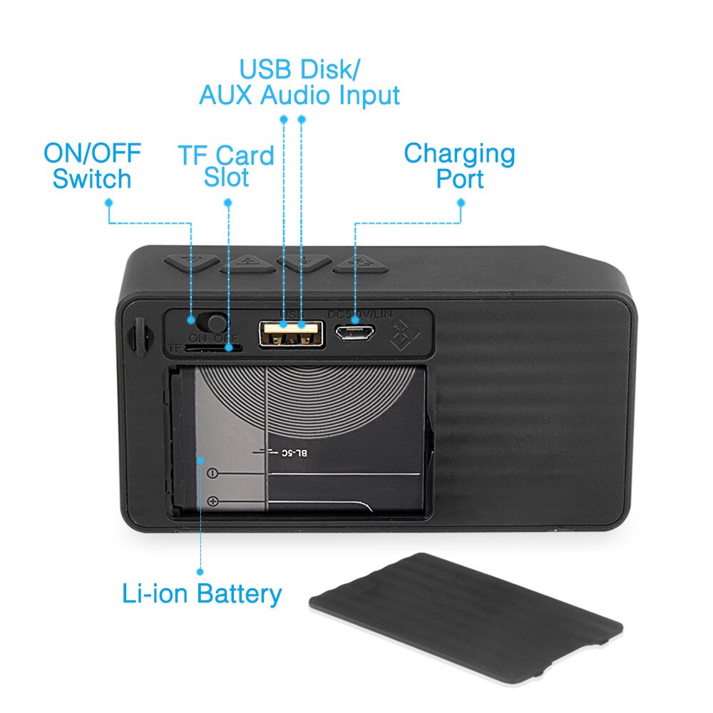 Mini Bluetooth Speaker Draadloze Draagbare Muziek Klankkast Subwoofer Luidsprekers Met Mic Ondersteuning Tf Usb