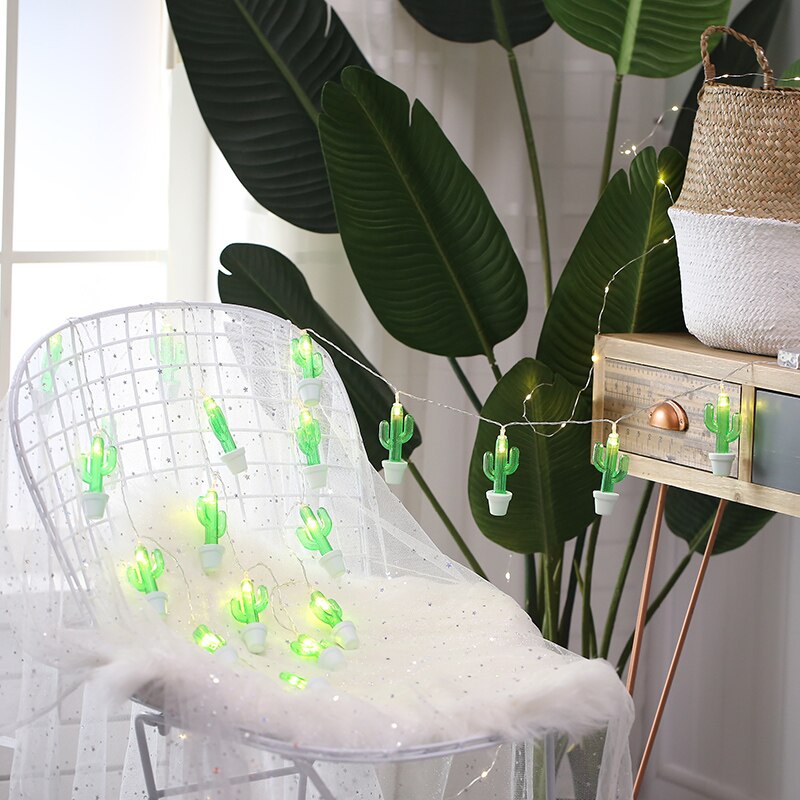 Cactus String Lights Outdoor LED Garland Tree Lamp Christmas Decor Patio Curtain Bedroom Living Room Wedding Birthday Party Home