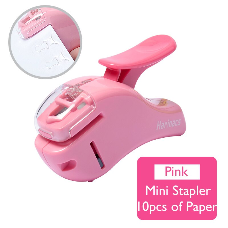 Mini Snoep Kleur Mirui Nietje-Minder Nietmachine 5 Lakens Veilig Job-Saving Student Creatieve Brief Papier School kantoor: Pink