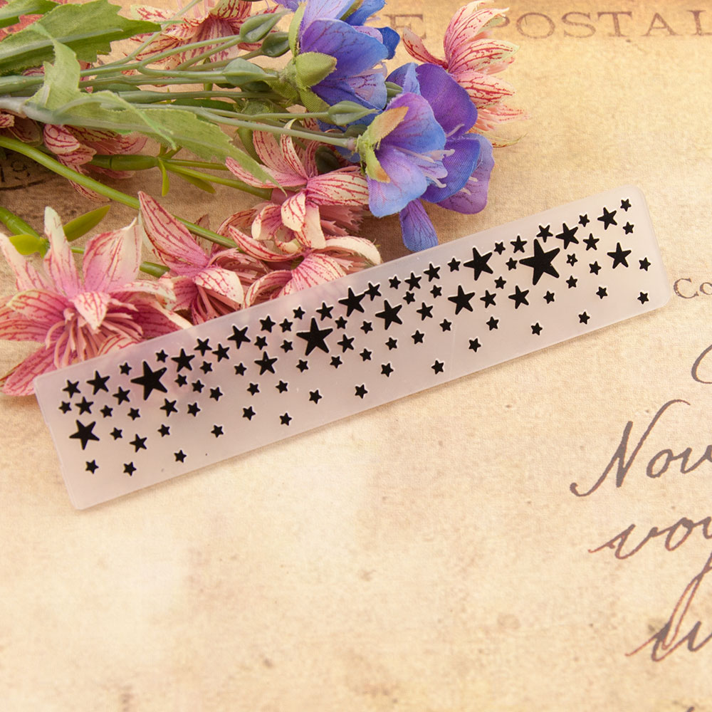 Plantilla de plástico para álbum de recortes, suministros de decoración hechos a mano para manualidades, tarjetas de álbum de fotos, 26 diseños, 15x3cm: Borgoña