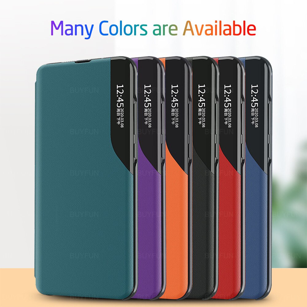 F3 5G fall smart fenster view magnetische leder flip-cover für xiaomi poco f3 pocophone poco poko f 3 pocof3 telefon buch stand fall