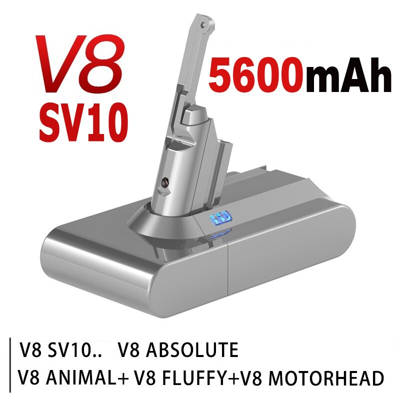 Dammsugarbatteri för dyson  v6 v7 v8 v10 v11 byt ut batteri  dc58 dc59 dc61 dc62 dc72 dc74 sv11 sv10 sv12 sv14 sv15: V8 5600 mah