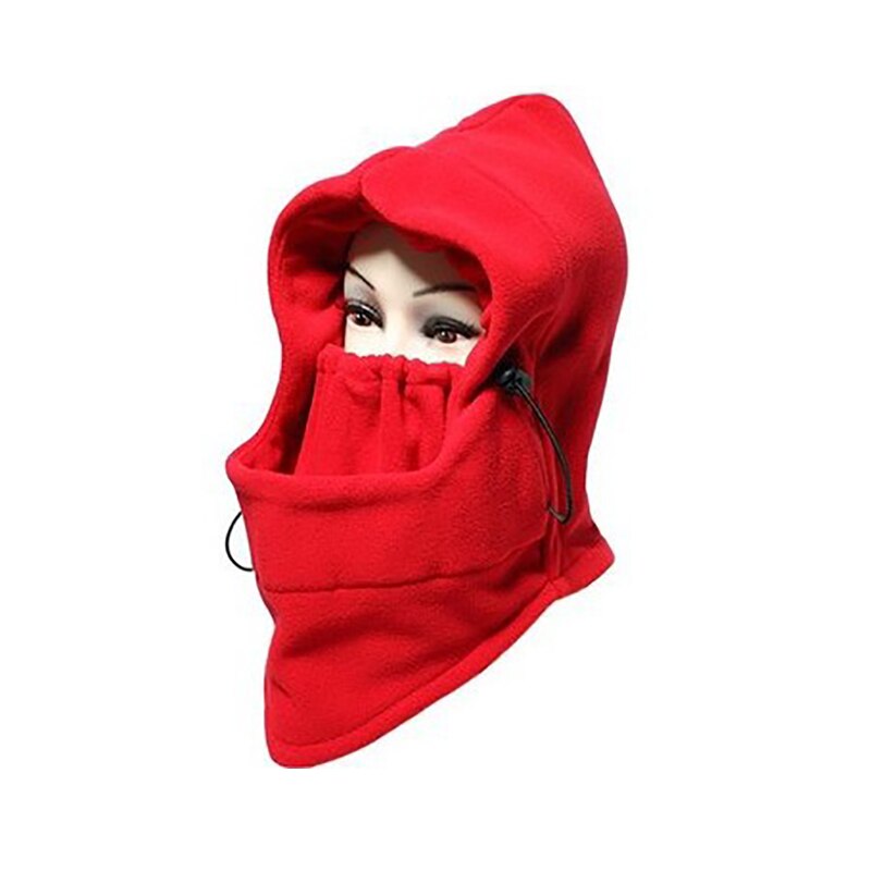 Solid Cycling Scarves Cap Men Women Bicycle Bike Unisex Winter Hat Full Face Mask Summer Outdoor Sports Windproof Hat Mask: Hot Red