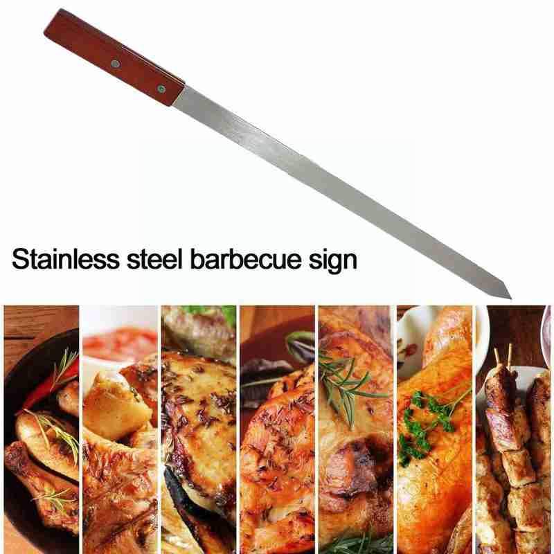 Large Barbecue Skewers Flat Extra Wide Kebab Shish Heavy Steel Grill Sign Barbecue Duty Strong Bbq L9J3