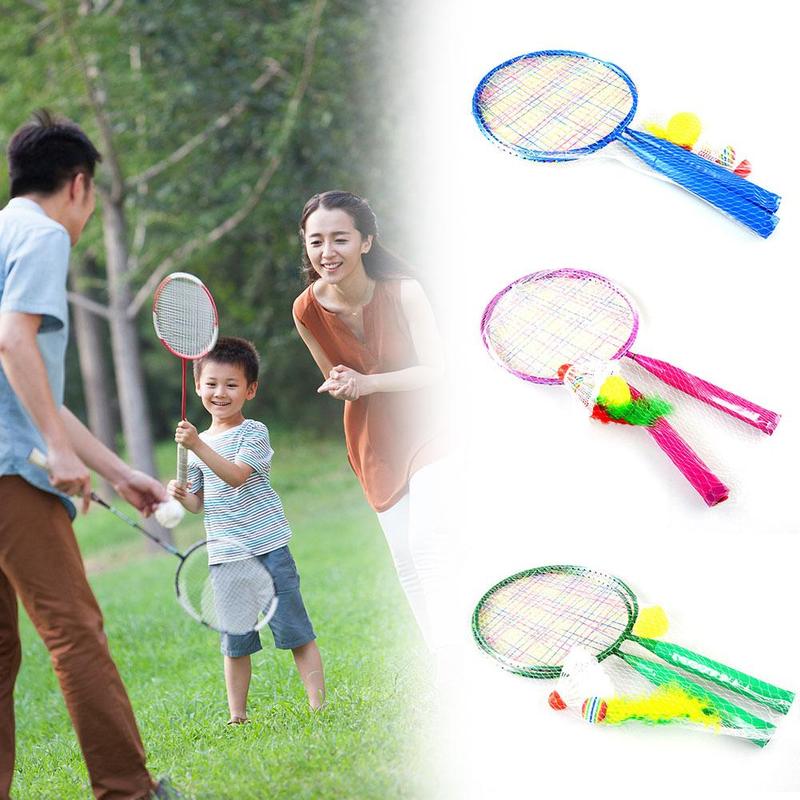 1Pair Children's badminton racket Indoor and outdoor badminton Lightest sports set rackets Playing Badminton U5F3