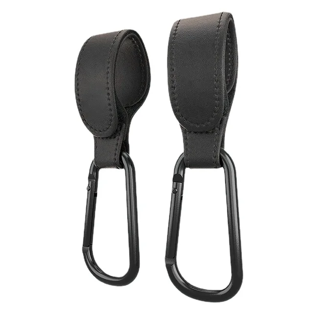 1/2 stücke Hochwertige Häkeln Kinderwagen Zubehör PU Leder Baby Tasche Kinderwagen Haken Kinderwagen Warenkorb Organizer 360 Grad Drehbare haken